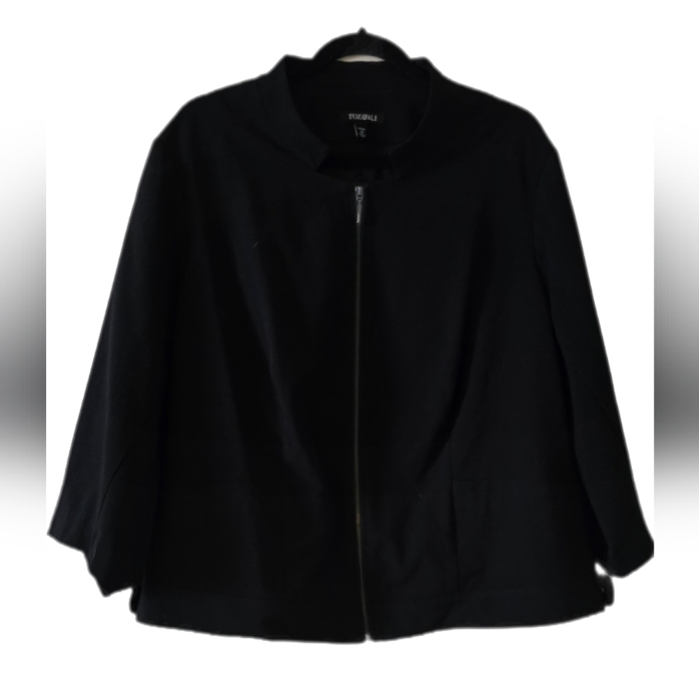 Roz & Ali Black cropped Blazer Size 3X